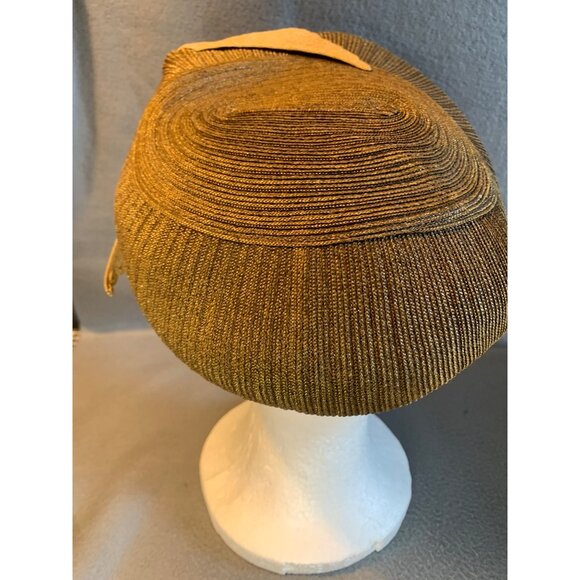 Norman Durand Ladies Brown Metallic Hat Sz 22 Vintage - Picture 10 of 16